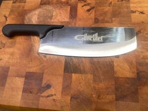 Pastırma Kesme Bıçağı (Siyah Plastik Saplı ,Kullanılmış)